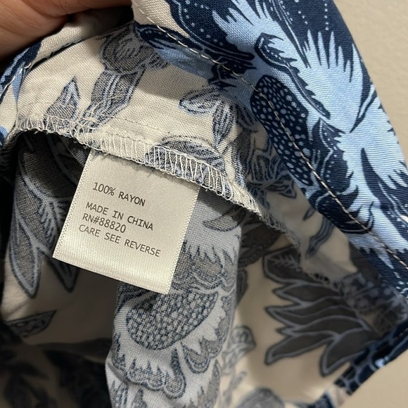 Rachel Zoe VNeck Ruffle Sleeve Blue Pineapple Floral Women's Top NWT 2X - Picture 8 of 10